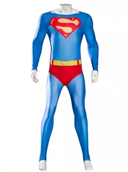 Superman 1978 Jeff East Version Battle Suit Halloween Cosplay Costume Bodysuit Without Shorts And Belt