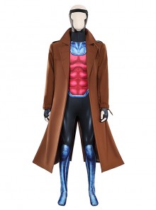 X-MEN 97 Gambit Remy Etienne LeBeau Bodysuit Halloween Cosplay Costume Set Without Shoes