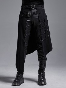 Men's Gothic Splice Sagging Pants with Straps – Punk Design