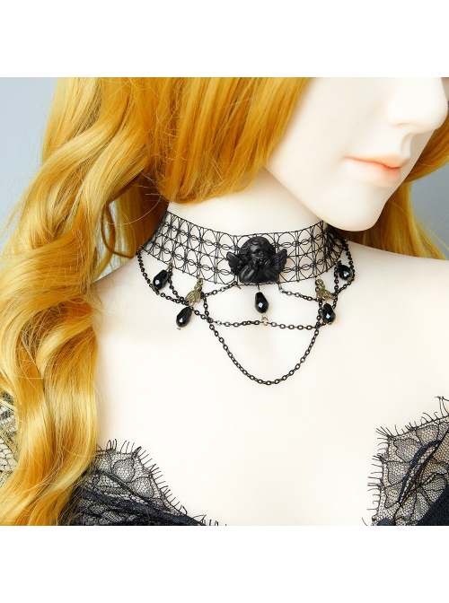 Gothic Punk Lace Choker Necklace For Women Fashion Retro Clavicle Chain  Halloween Collar Choker Steampunk Jewelry