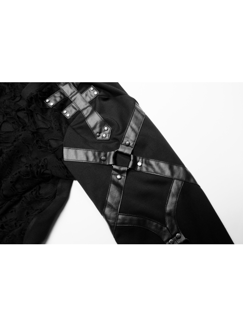 Men's Gothic Splice Sagging Pants with Straps – Punk Design