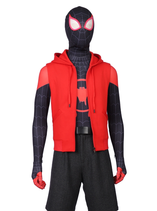 Miles Cosplay Morales Hoodie Vest Suit Men Costume Movie Arachnid Across  Verse Roleplay Fantasia Halloween Carnival Party Cloth - AliExpress
