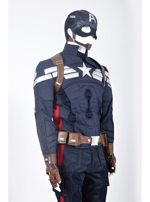 Avengers Age of Ultron Captain America Steve Rogers Costume with  Accessories ( Textured Stretch Fabric )