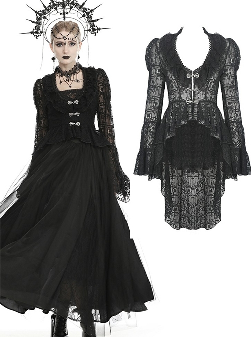 Gothic Classic Victorian Black Lace Outer Clothing - Magic Wardrobes