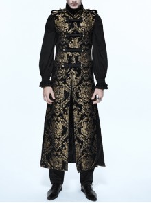 Steampunk Vision World Embroidery Sleeveless Long Coat