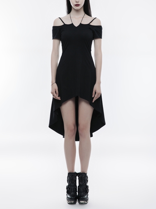Gothic Female Elegant Black Fishtail Elastic Slip Dress - Magic Wardrobes
