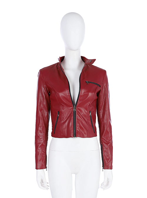 Biohazard Re 2 Claire Redfield Halloween Cosplay Costume Red Jacket ...