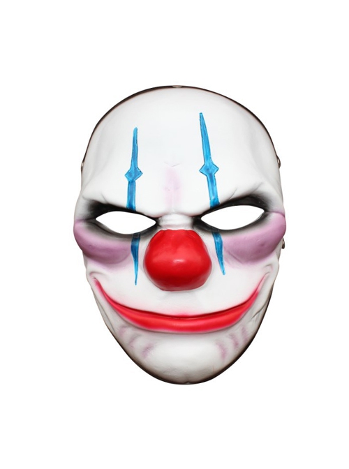Payday 2 Red Nose Forehead Blue Lightning Smiling Big Mouth Clown ...