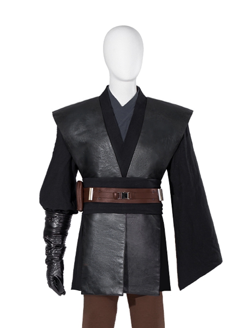 TV Drama Obi-Wan Kenobi Anakin Skywalker Outfit Halloween Cosplay  Accessories Black Leather Outer Shoulder Straps - Magic Wardrobes
